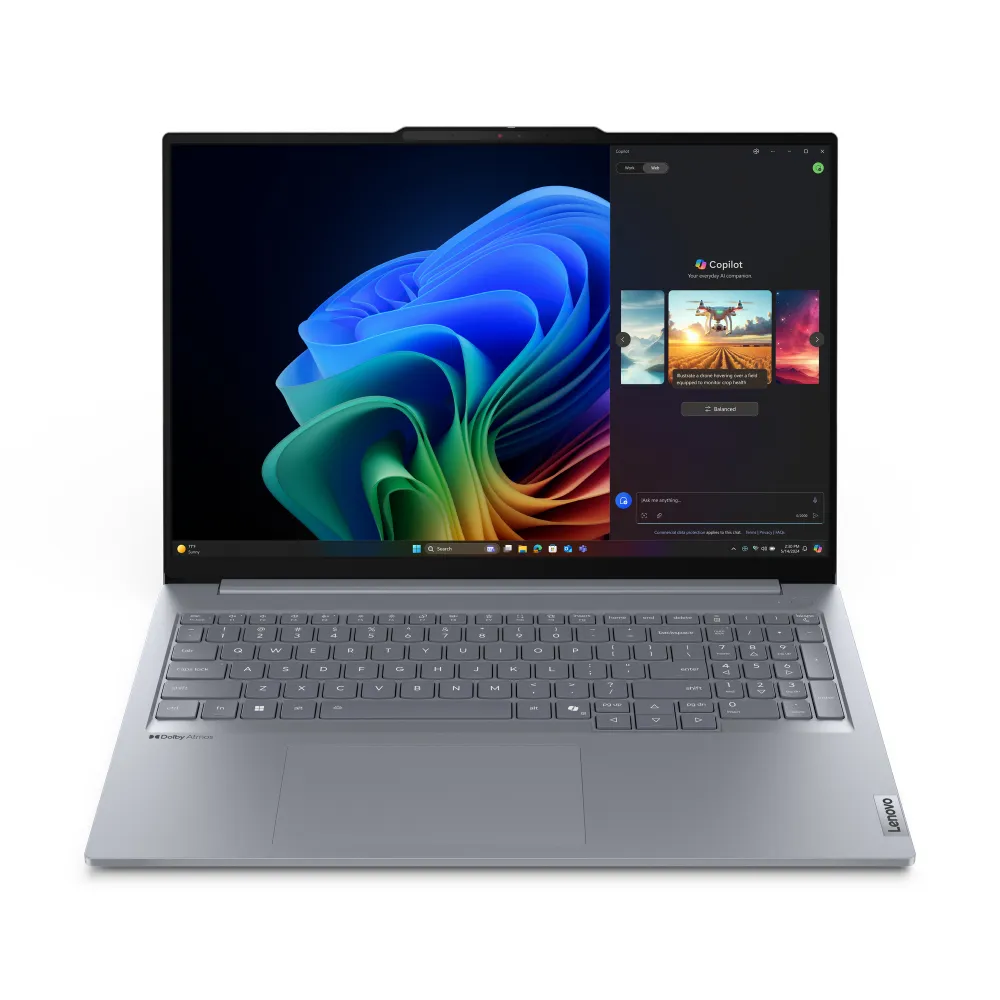 Lenovo ThinkBook 16 G7 QOY Qualcomm Snapdragon X1P-42-100 Notebook 40,6 cm (16") WUXGA 16 GB LPDDR5x-SDRAM 512 GB SSD Wi-Fi 7 (802.11be) Windows 11 Pro Grigio