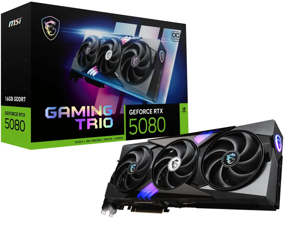 MSI GAMING GEFORCE RTX 5080 16G TRIO OC scheda video NVIDIA 16 GB GDDR7