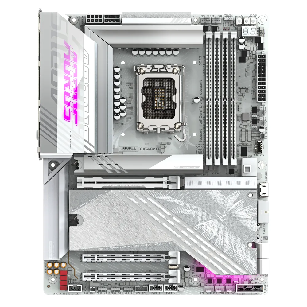 GIGABYTE Z890 AORUS ELITE X ICE Scheda Madre - Supporta CPU Intel Core Ultra (Serie 2), VRM a 16+1+2 fasi, fino a 9500MHz DDR5 (OC), 1xPCIe 5.0 + 4xPCIe 4.0, Wi-Fi 7, LAN 2.5GbE, Thunderbolt 4