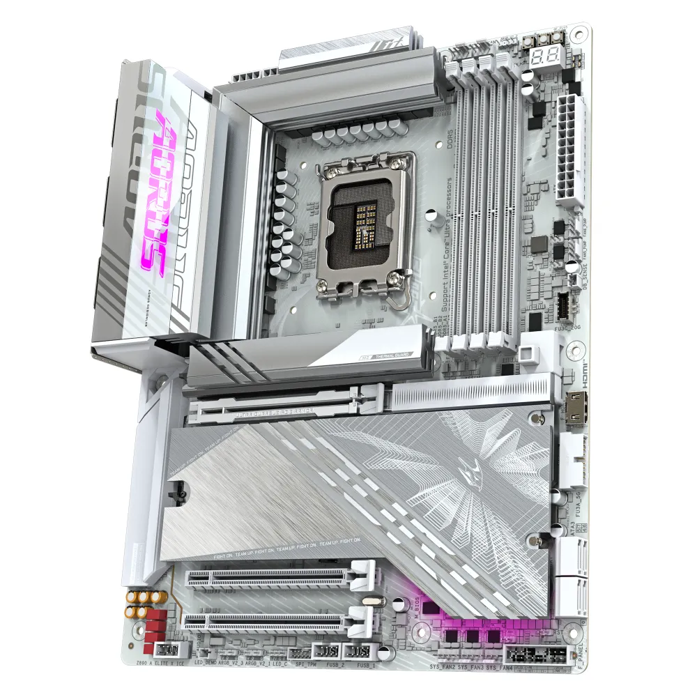 GIGABYTE Z890 AORUS ELITE X ICE Scheda Madre - Supporta CPU Intel Core Ultra (Serie 2), VRM a 16+1+2 fasi, fino a 9500MHz DDR5 (OC), 1xPCIe 5.0 + 4xPCIe 4.0, Wi-Fi 7, LAN 2.5GbE, Thunderbolt 4