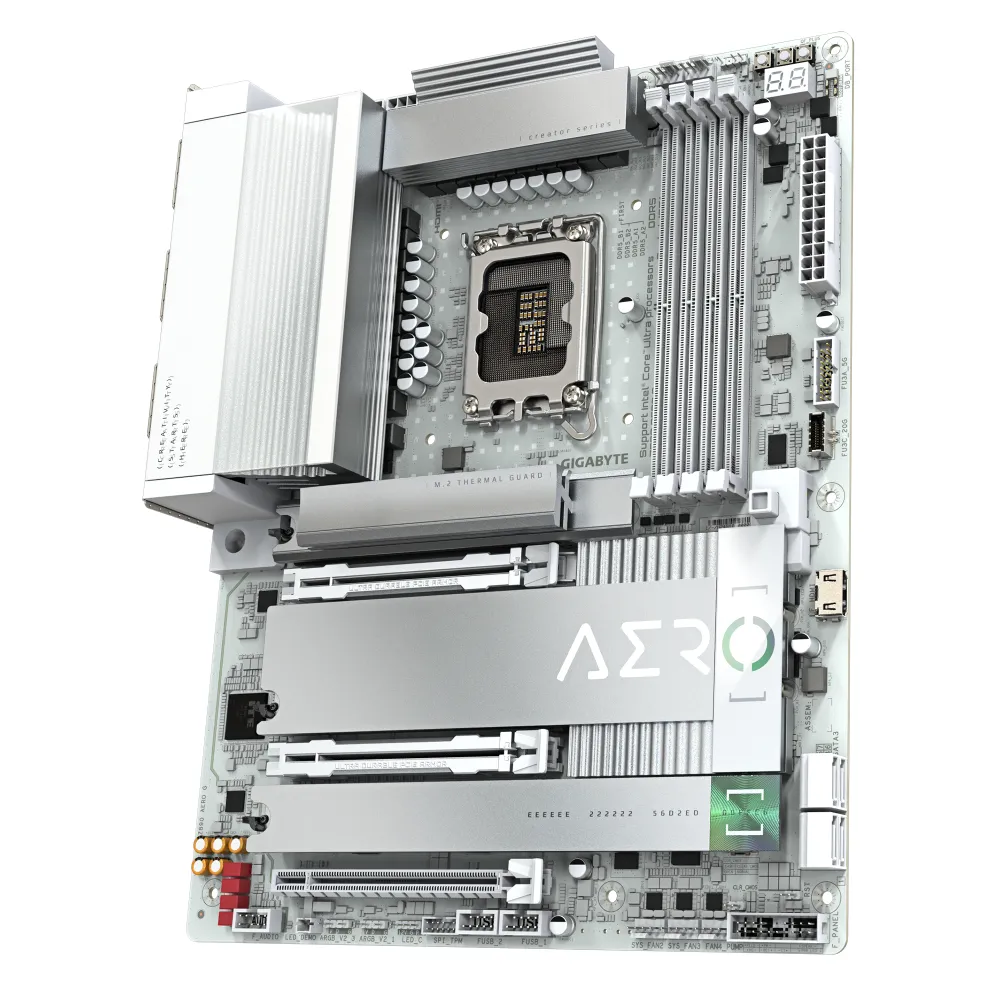 GIGABYTE Z890 AERO G Scheda Madre - Supporta CPU Intel Core Ultra (Serie 2), VRM a 16+1+2 fasi, fino a 8800MHz DDR5 (OC), 1xPCIe 5.0 + 4xPCIe 4.0, Wi-Fi 7, LAN 2.5GbE, Thunderbolt 4