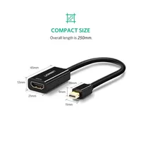 Ugreen 40360 cavo e adattatore video 0,25 m Mini DisplayPort HDMI Nero