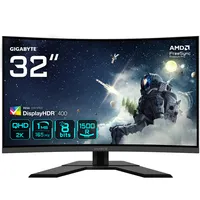 GIGABYTE G32QC A 31.5\" Monitor da Gioco Curvo QHD - 2560 x 1440, 1500R, 165Hz, 1ms, 350 cd/m², FreeSync Premium Pro, Display HDR400, HDMI 2.0, Displayport 1.2