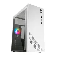 Mars Gaming MC100W, Case Gaming ATX , Ventola FRGB 9 cm, Ventilazione Convect-Cool, Bianco