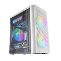 Mars Gaming MC300W Case Micro ATX, Vetro Temperato, MESH Frontale, Bianco