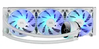 MARSGAMING ML-LCD360, Raffreddamento Liquido AIO, TDP 600W, 3x Ventole FDB ARGB 120mm, Display LCD con Monitoraggio della Temperatura, Pompa Opti-Chamber 3a Gen White