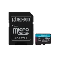 Kingston Technology Scheda microSDXC Canvas Go Plus 170R A2 U3 V30 da 128GB + adattatore